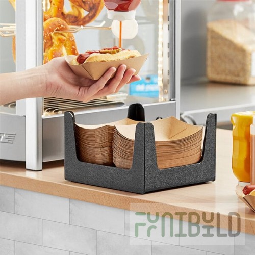 Choice Black Countertop Paper Food Tray Organizer