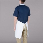 Chef Revival White Poly-Cotton Customizable Bib Apron with 1 Pocket - 38
