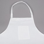Chef Revival White Poly-Cotton Customizable Bib Apron with 1 Pocket - 38