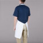 Chef Revival White Poly-Cotton Customizable Bib Apron with 1 Pocket - 38