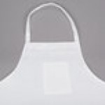 Chef Revival White Poly-Cotton Customizable Bib Apron with 1 Pocket - 38