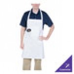 Chef Revival White Poly-Cotton Customizable Bib Apron with 1 Pocket - 38