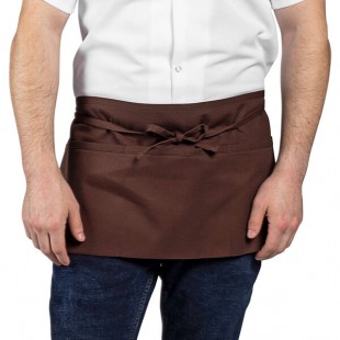 Uncommon Chef 3067 Brown Customizable Waist Apron with 3 Pockets - 11