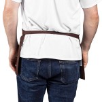 Uncommon Chef 3067 Brown Customizable Waist Apron with 3 Pockets - 11 Uncommon Chef 3067 Brown Customizable Waist Apron with 3 Pockets - 11