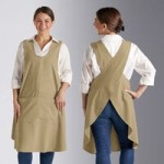 Acopa Ashville Ocean Linen Adjustable Bib Apron with 2 Pockets - 34