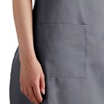 Choice Gray Poly-Cotton Adjustable Bib Apron with 2 Pockets and Black Webbing Accents - 32