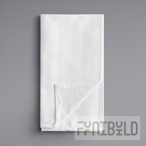 Oxford White 100% Spun Polyester Satin Band Cloth Napkins, 20