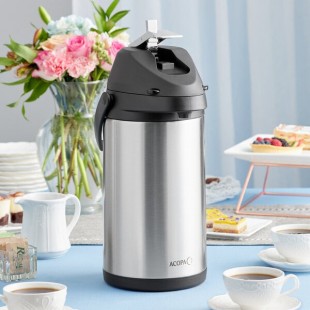 Acopa 4 Liter Stainless Steel Lined Airpot with Metal Lever