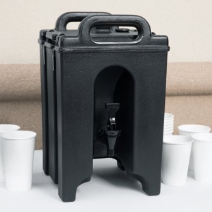 Cambro 100LCD110 Camtainer® 1.5 Gallon Black Insulated Beverage Dispenser