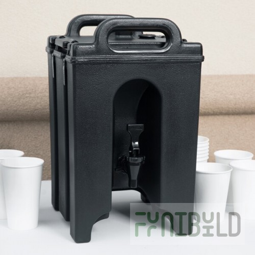 Cambro 100LCD110 Camtainer® 1.5 Gallon Black Insulated Beverage Dispenser