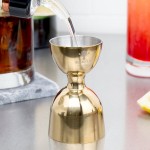 Barfly® M37006GD 1 oz. & 2 oz. Gold-Plated Heavy-Duty Straight Rim Bell Jigger