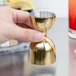 Barfly® M37006GD 1 oz. & 2 oz. Gold-Plated Heavy-Duty Straight Rim Bell Jigger