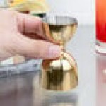 Barfly® M37006GD 1 oz. & 2 oz. Gold-Plated Heavy-Duty Straight Rim Bell Jigger