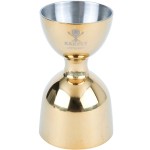 Barfly® M37006GD 1 oz. & 2 oz. Gold-Plated Heavy-Duty Straight Rim Bell Jigger