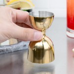 Barfly® M37006GD 1 oz. & 2 oz. Gold-Plated Heavy-Duty Straight Rim Bell Jigger