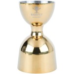 Barfly® M37006GD 1 oz. & 2 oz. Gold-Plated Heavy-Duty Straight Rim Bell Jigger