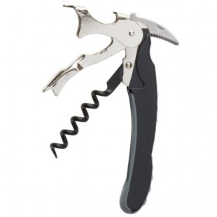 Franmara 3162-01 Double Power Waiter's Corkscrew with Soft-Touch Black Handle