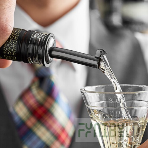 Acopa Black Liquor Pourer with Flip Cap - 12/Pack