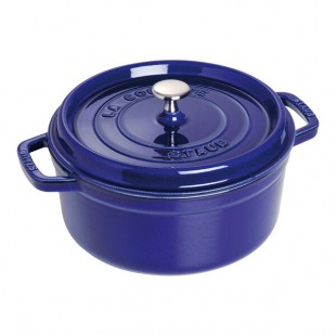 Staub 4 Qt. Dark Blue Enameled Cast Iron Dutch Oven 1004297 Staub 4 Qt. Dark Blue Enameled Cast Iron Dutch Oven 1004297