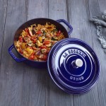 Staub 4 Qt. Dark Blue Enameled Cast Iron Dutch Oven 1004297 Staub 4 Qt. Dark Blue Enameled Cast Iron Dutch Oven 1004297