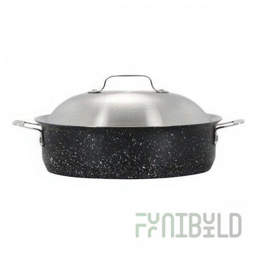 Bon Chef 60001GALAXY Cucina 4 Qt. Galaxy Stainless Steel Round Induction Saute Pan with Lid