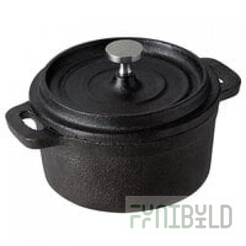 Libbey CIS-25 9 oz. Mini Cast Iron Pot with Cover - 12/Case