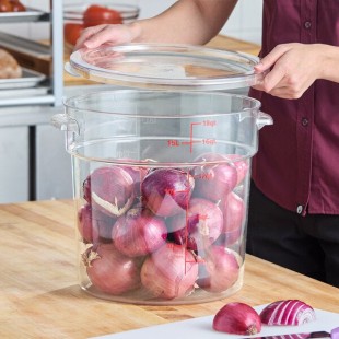 Choice 18 Qt. Clear Round Polycarbonate Food Storage Container with Lid Choice 18 Qt. Clear Round Polycarbonate Food Storage Container with Lid