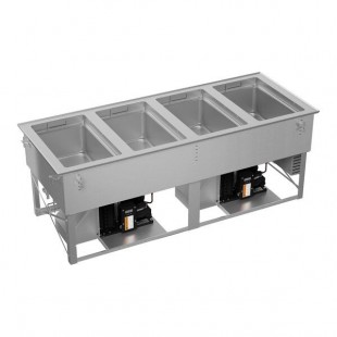 Vollrath FC-HCF-04208 Four Well Modular Drop-In Hot / Cold / Freeze Food Well with Manual Manifold Drain - 120/208-240V Vollrath FC-HCF-04208 Four Well Modular Drop-In Hot / Cold / Freeze Food Well with Manual Manifold Drain - 120/208-240V
