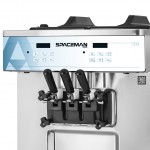 Spaceman 6235-C Gravity-Fed Dual Flavor Twin Twist Countertop Soft Serve Ice Cream Machine with 2 Hoppers and 3 Dispensers - 208-230V Spaceman 6235-C Gravity-Fed Dual Flavor Twin Twist Countertop Soft Serve Ice Cream Machine with 2 Hoppers and 3 Dispensers - 208-230V