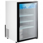 Avantco CRM-7-HC Black Countertop Display Refrigerator with Swing Door - 4.1 Cu. Ft.
