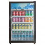 Avantco CRM-7-HC Black Countertop Display Refrigerator with Swing Door - 4.1 Cu. Ft.