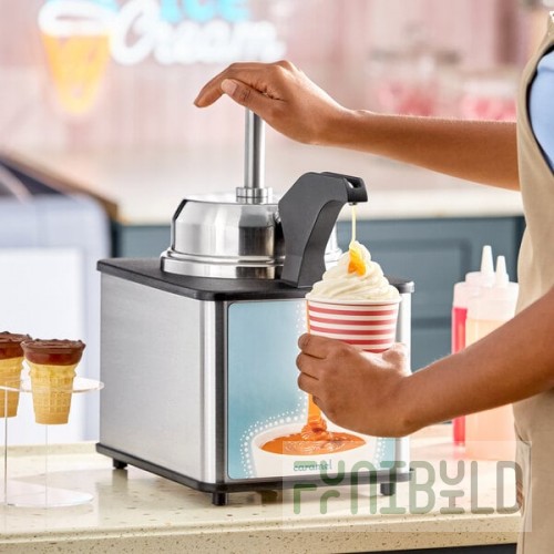 Server FSPW-SS 81140 Supreme 3 Qt. Hot Topping Warmer / Merchandiser with Pump - 120V, 517W