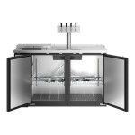 Avantco UDD-2-CT-4 Black Kegerator / Beer Dispenser with Quadruple Tap Tower and Club Top - (2) 1/2 Keg Capacity