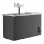 Avantco UDD-2-CT-4 Black Kegerator / Beer Dispenser with Quadruple Tap Tower and Club Top - (2) 1/2 Keg Capacity
