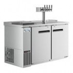 Avantco UDD-2-CT-4 Black Kegerator / Beer Dispenser with Quadruple Tap Tower and Club Top - (2) 1/2 Keg Capacity