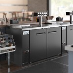 Avantco UDD-2-CT-4 Black Kegerator / Beer Dispenser with Quadruple Tap Tower and Club Top - (2) 1/2 Keg Capacity