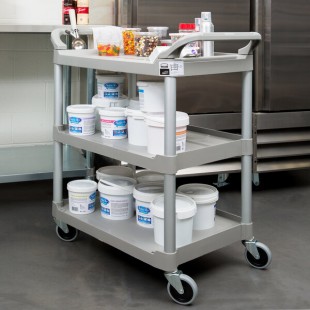Rubbermaid® FG342488PLAT Platinum Three Shelf Utility Cart / Bus Cart 33 x 18 x 37 (FG342488PLAT) Rubbermaid® FG342488PLAT Platinum Three Shelf Utility Cart / Bus Cart 33 x 18 x 37 (FG342488PLAT)