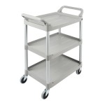 Rubbermaid® FG342488PLAT Platinum Three Shelf Utility Cart / Bus Cart 33 x 18 x 37 (FG342488PLAT)