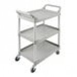 Rubbermaid® FG342488PLAT Platinum Three Shelf Utility Cart / Bus Cart 33 x 18 x 37 (FG342488PLAT)
