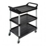 Rubbermaid® FG342488PLAT Platinum Three Shelf Utility Cart / Bus Cart 33 x 18 x 37 (FG342488PLAT)