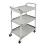 Rubbermaid® FG342488PLAT Platinum Three Shelf Utility Cart / Bus Cart 33 x 18 x 37 (FG342488PLAT)