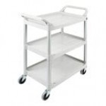 Rubbermaid® FG342488PLAT Platinum Three Shelf Utility Cart / Bus Cart 33 x 18 x 37 (FG342488PLAT)