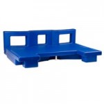 Cambro VBRLHD5186 Navy Blue 5' Versa Food / Salad Bar with Heavy-Duty Casters - Low Height
