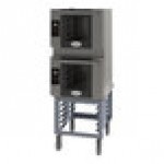 Cadco Bakerlux Station BLS-4HLD-2 Double Stacked 4-Shelf Half Size Heavy-Duty Digital Countertop Convection Ovens with LED Control Panels and Stand - 208-240V Cadco Bakerlux Station BLS-4HLD-2 Double Stacked 4-Shelf Half Size Heavy-Duty Digital Countertop Convection Ovens with LED Control Panels and Stand - 208-240V