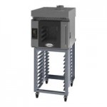 Cadco Bakerlux Station BLS-4HLD-2 Double Stacked 4-Shelf Half Size Heavy-Duty Digital Countertop Convection Ovens with LED Control Panels and Stand - 208-240V Cadco Bakerlux Station BLS-4HLD-2 Double Stacked 4-Shelf Half Size Heavy-Duty Digital Countertop Convection Ovens with LED Control Panels and Stand - 208-240V