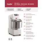 Estella SM100 100 Qt. / 140 lb. Two-Speed Spiral Dough Mixer - 240V, 3 Phase, 8 1/2 HP