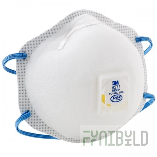 3M 8271 P95 Particulate Respirator with Cool Flow Valve and Foam Face Seal - 10/Pack