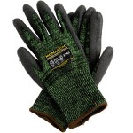 Cordova Monarch Soft Green Engineered Fiber Cut Resistant Gloves with Black Polyurethane Palm Coating - Extra Large