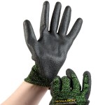 Cordova Monarch Soft Green Engineered Fiber Cut Resistant Gloves with Black Polyurethane Palm Coating - Extra Large