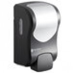 San Jamar SF970BKSS Summit Rely Black Manual Foam Hand Soap and Sanitizer Dispenser - 5 3/16